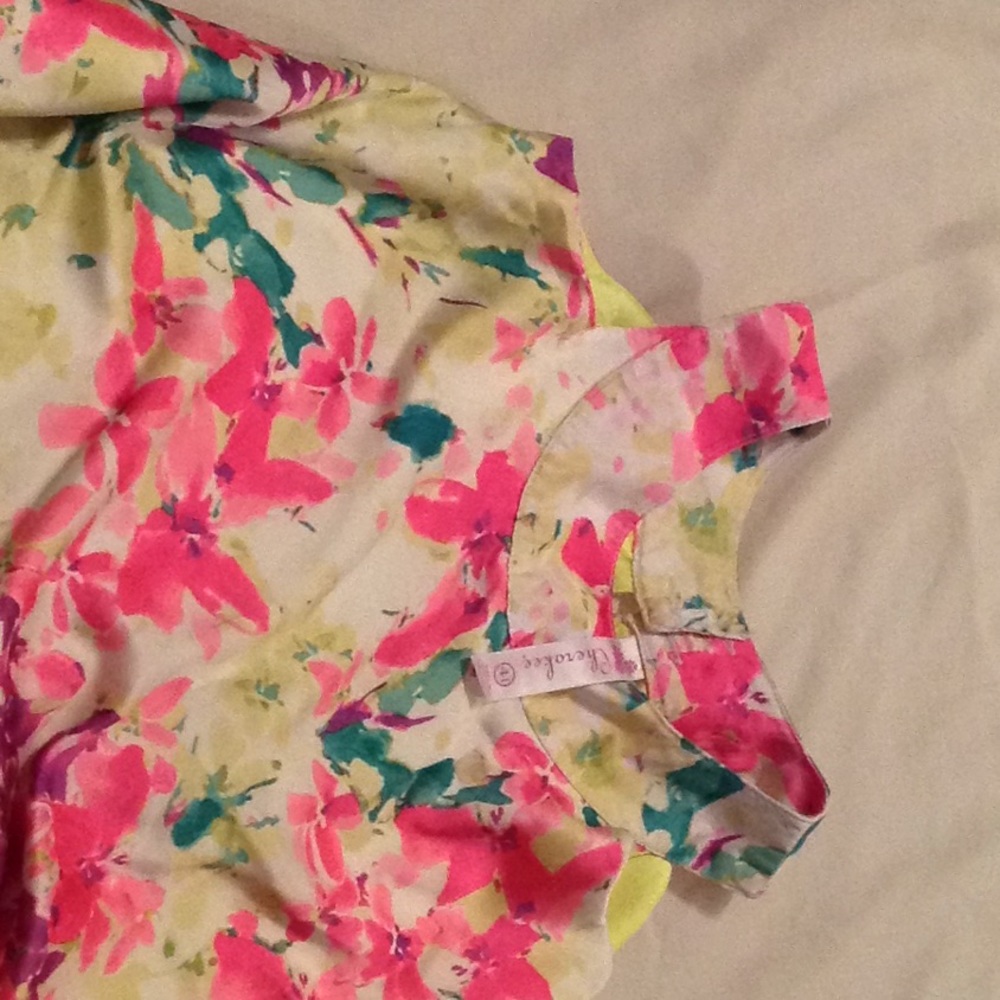 Bright dress.